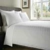 Hotel Pillow Cases - Satin Check Design - Oxford Style - Polyester/cotton - 240tc - Pair - White