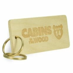 Apollo Wooden Engraved Key Tag - Light Wood