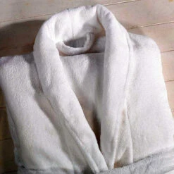 Hotel Bathrobes - Ultra-soft Microfibre - 300gsm - Shawl Collar - White