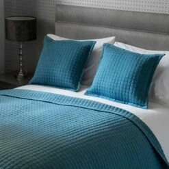 Belledorm Crompton Quilted Bed Throw - 150x200cm - Cobalt Blue
