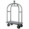 Luggage Trolley - Bolero Luggage Cart - Carpeted Base - 1910(h)x1120(w)x610(d)mm - Stainless Steel