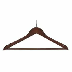Corby Chelsea Security Stem Wooden Coat Hanger - Trouser Bar - Dark Wood - 100 Per Case