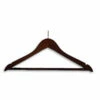 Hotel Wooden Security Coat Hanger - Chrome Security Stem - Wooden Bar - 50 Per Case - Dark Wood