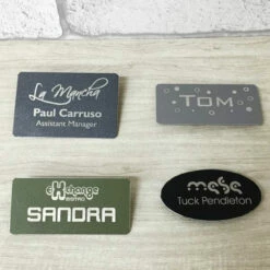 Hotel Staff Name Badges - Tarsus Engraved Metal Name Badges - Powder Coated Metal