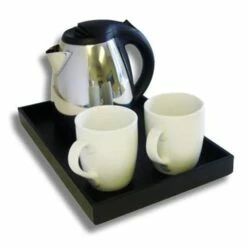Hotel Hospitality Welcome Tray - Faux Leather - Black