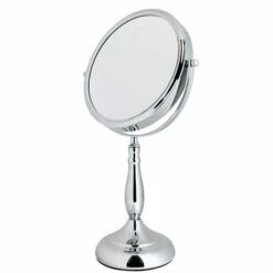 Bathroom Mirror - Free Standing Vanity Mirror - High Quality - Double Sided - 7x Mag - Chrome Finish