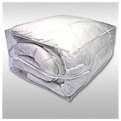 Hotel Duvet Storage Bag - Zipped - With Carrying Handles - Heavy Duty Clear Pvc - Pack Of 10