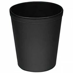 Hotel Bedroom Waste Bin - Luxury Faux Leather - Round - 12 Litre - Black