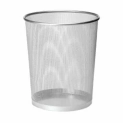 Hotel Waste Bins - Hotel Bedroom Waste Bin - 18 Litre - Silver Metal Mesh
