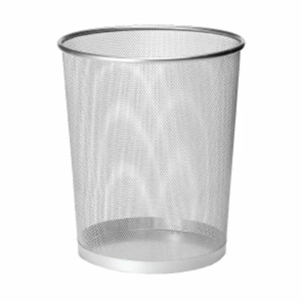 Hotel Waste Bins - Hotel Bedroom Waste Bin - 18 Litre - Silver Metal Mesh