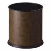 Hotel Waste Bins - Luxury Vinyl Covered Bedroom Bin - 10 Litre - Brown