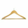 Hotel Wooden Security Coat Hanger - Security Stem - Wooden Trouser Bar - 50 Per Case - Light Wood