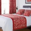 Mitre Kensington Design Quilted Bed Runner - High Quality Polyester / Cotton Jacquard - Chilli