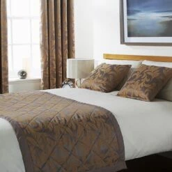 Mitre Kensington Design Quilted Bed Runner - High Quality Polyester / Cotton Jacquard - Greystone