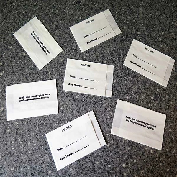 Hotel Key Card Envelopes - 60mm X 95mm - White