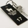 Leather Effect Rectangular Black Key Tag
