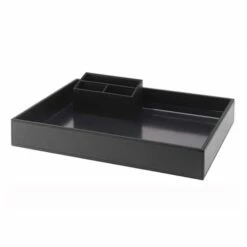 Hospitality Welcome Tray Set - Northmace Leatherette Tray Set - Black