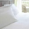 Hotel Luxury Pillow Cases - 0.5cm Satin Stripe 100% Cotton - Housewife Style - 300tc - Pair - White