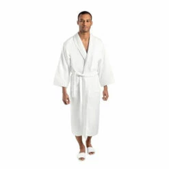 Hotel Bathrobes - Luxury Velour And Terry Towelling - Mitre Ambassador - Shawl Collar - White