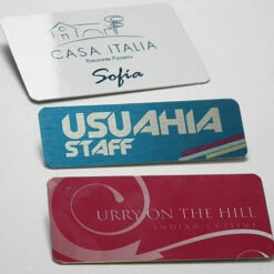 Hotel Staff Name Badges - Metal Name Badges - Custom Printed Full Colour Or Black Text Only