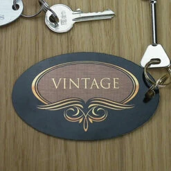 Metal Oval Key Tag - Printed