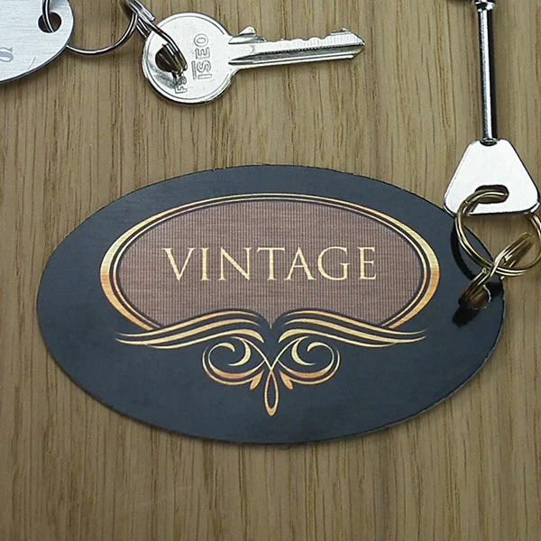 Metal Oval Key Tag - Printed