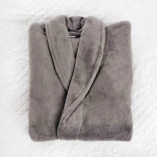 Microfibre Bathrobe - Mitre Vienna - 100% Polyester - Large - Grey