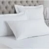 Hotel Pillow Cases - Housewife Style 1cm Satin Stripe - 100% Cotton - 250tc - 50x75cm - Pair - White