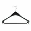 Hotel Hooked Coat Hanger - Moulded Plastic - Trouser Bar - Standard Hook - 50 Per Case - Black