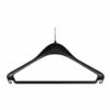 Hotel Security Coat Hanger - Moulded Plastic - Trouser Bar - Security Stem - 50 Per Case - Black