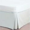 Hotel Base Valance - Luxury Polyester Cotton - 180tc- Box Pleated - White