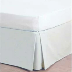 Hotel Base Valance - Luxury Polyester Cotton - 180tc- Box Pleated - White
