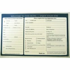 Guest Registration Form - Style B - 200x130mm (8x5 Inches)