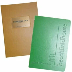 Guest Room Folders - Faux Leather Folder - Tag Fixing - A4 Size