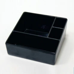Sachet Holder/ Presentation Tray - Melamine - Four Compartments- Black