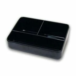 Sachet Holder/ Presentation Tray - Melamine - Three Compartments- Black
