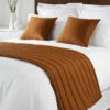 Mitre Simplicity Design Quilted Bed Runner - High Quality Faux Silk - Chocolate