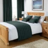 Mitre Simplicity Design Quilted Bed Runner - High Quality Faux Silk - Fern