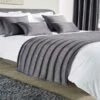 Mitre Simplicity Design Quilted Bed Runner - High Quality Faux Silk - Pewter