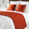 Mitre Simplicity Design Quilted Bed Runner - High Quality Faux Silk - Rust