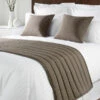 Mitre Simplicity Design Quilted Bed Runner - High Quality Faux Silk - Taupe