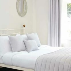 Mitre Simplicity Design Quilted Bed Runner - High Quality Faux Silk - Thistle