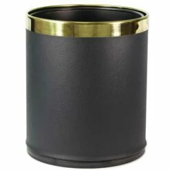 Smart Bins - Hotel Bedroom Bin - 10 Litre - Black With Gold Rim