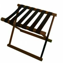 Solid Wood Folding Luggage Rack - Walnut Finish
