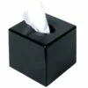 Tissue Box - Cube Tissue Box Cover - Abs Plastic - 13x13x13cm - Glossy Black