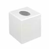 Tissue Box - Cube Tissue Box Cover - Abs Plastic - 13x13x13cm - White