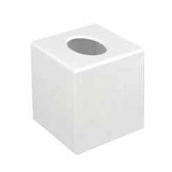 Tissue Box - Cube Tissue Box Cover - Abs Plastic - 13x13x13cm - White