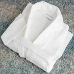 Hotel Bathrobes - Mtre Langley - Waffle Weave - 100% Pure Cotton - White