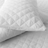 Hotel Pillow Protector - Wateproof Quilted - Polyeter/cotton - Zipped End - Pair - White