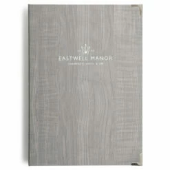 Guest Room Folders - Lincoln Wood Effect - A4 Size - Tag Fixing - Clear Pockets